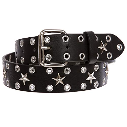 Silver Star Grommets Studded Leather Jean Belt2