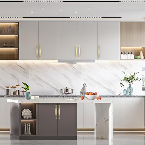 Image of Asidrama 10 Pack 6.3 Inch(160mm) Brushed Brass Kitchen Cabinet Handles Cabinet Pulls Kitchen Cabinet Hardware for Cupboard Drawer Pulls