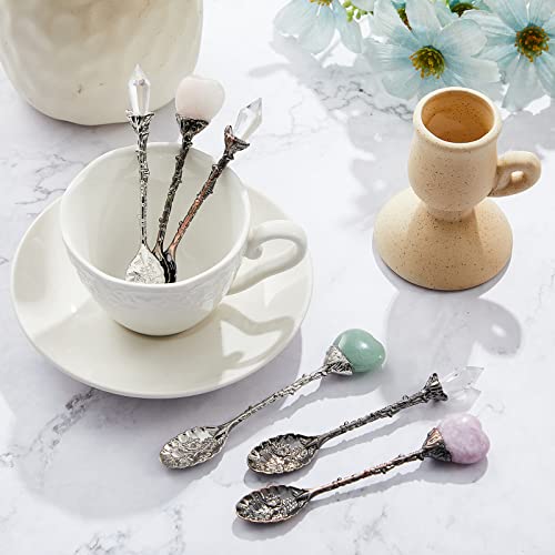 Amyhill 6 Pcs Vintage Tea Spoons For Tea Witch Spoon Vintage Spoons Crystal Alloy Spoon For Hot Tea Fancy Coffee Spoons For Cafe Tableware Coffee Bar Ice Cream Home Office Party thumb #4
