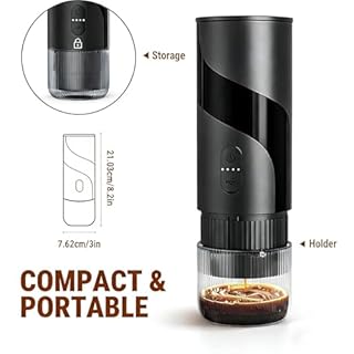 2 in 1 Portable Electric Coffee Maker None Self-heating, 20-Bar Travel Coffee Maker, Portable Espresso Machine for Car, Camping, Office, Compatible with Coffee Powder and Nespresso Capsule