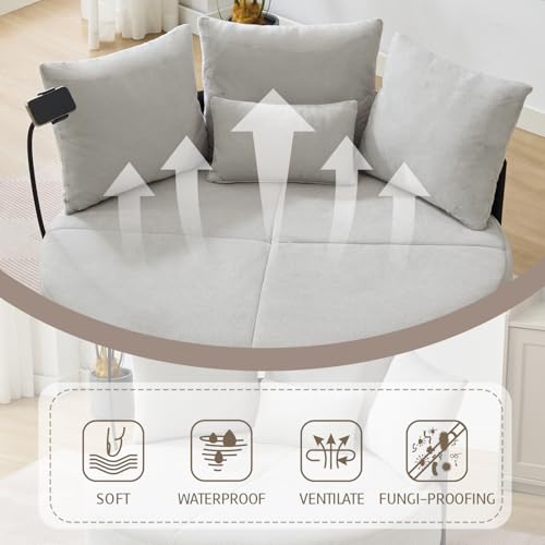 Sillón Plegable Tapizado Gris miniatura 7