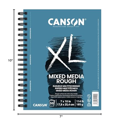 Canson XL Series Mixed Media Pad, Rough Texture, Side Wire, 7x10 inches, 50 Sheets – Heavyweight Art Paper for Watercolor, Gouache, Marker, Painting, Drawing, Sketching - Thumbnail 3