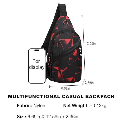 Bolso bandolera pequeño para mujer rojo miniatura 3