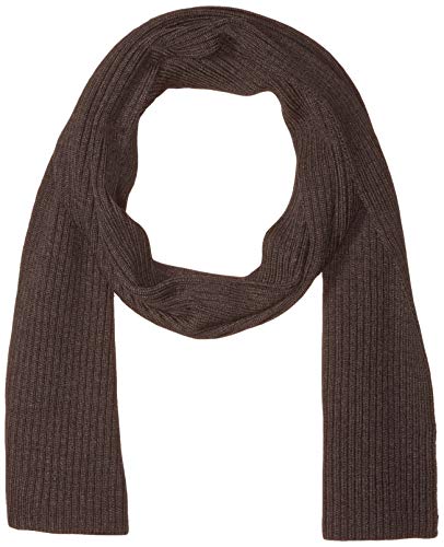Lacoste Mens Rib Wool Scarf Cold Weather Scarf, Mocha Heathered, One Size