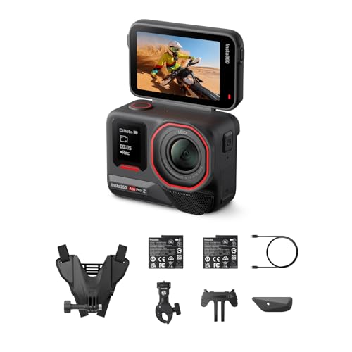 Image of Insta360 Ace Pro 2 Motorcycle Bundle Dual Battery - 8K Waterproof Action Camera Co-Engineered with Leica, 1 /1.3 inch Sensor, Dual AI Chip, Leading Low Light, Superior Audio, Flip Screen & AI Editing
