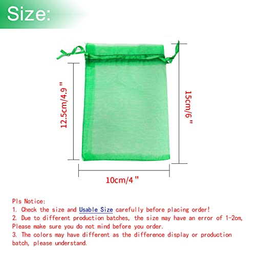 Image of Dealglad 50pcs Drawstring Organza Jewelry Candy Pouch Christmas Wedding Party Favor Gift Bags (4x6, Green)