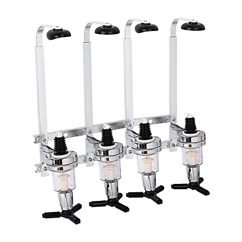 Greensen Liquor Dispenser, 4 Bottle Wall Mounted Bar Butler, Stainless Steel Modern Liquor Bottle Dispenser