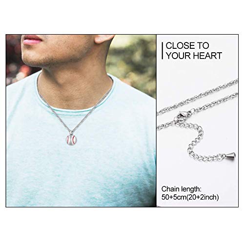 abooxiu Baseball Urn Necklace for Ash Stainless Steel Cremation Jewelry Memorial Pendant Keepsake Human Ashes Holder Women Men3