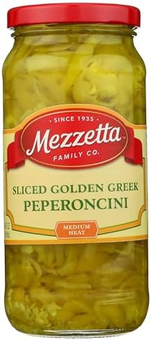 Mezzetta DELI-SLICED Golden Greek PEPERONCINI 16oz (2 Pack) by Mezzetta