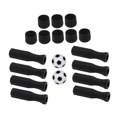 jojomis Foosball Handles Rod End Caps Table Football Game Black Replacement Parts with Balls Set of 8 Handles 8 Caps 2 Balls