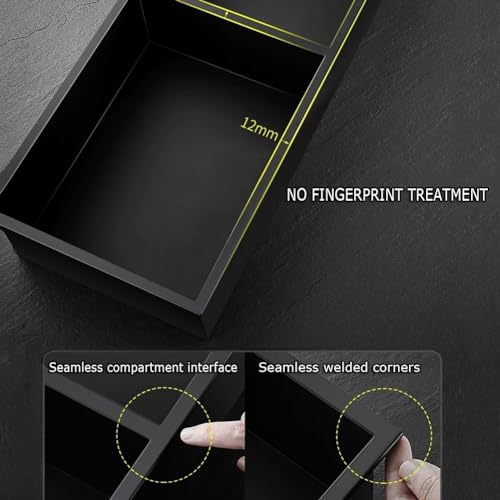 Niche de douche en acier inoxydable noir mat avec éclairage LED étanche de 1 à 3 étagères - 3