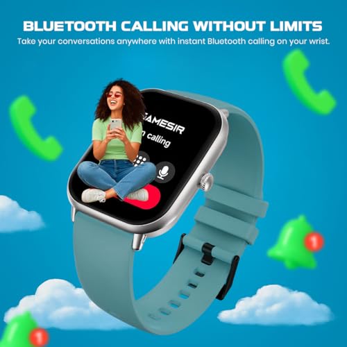 Image of GameSir H9 Smartwatch - Big Display | Bluetooth Calling | Heart Rate & SpO2 Monitor | 100+ Sports Modes | Long Battery | IP68 Waterproof | TFT Display | Design for Men & Women (Sky Blue)