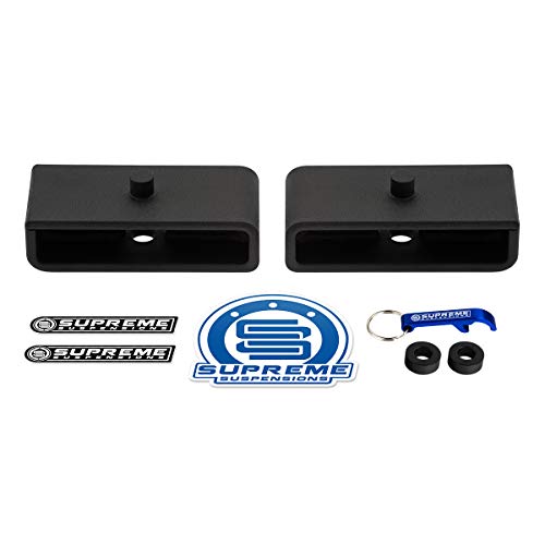 Supreme Suspensions - 1.5" Rear Lift Blocks for 2001-2010 GMC Sierra 1500HD and 2000-2010 GMC Sierra 2500HD / 3500HD 8-Lug 2WD/4WD - High-Strength Steel Rear Lift Blocks 9/16th Pin