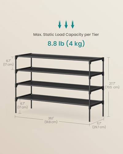 Image of SONGMICS 4-Tier Shoe Rack, Space-Saving, Shoe Storage Organizer