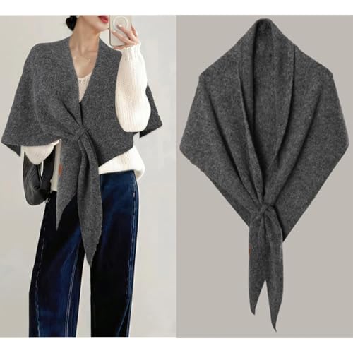 Women's Solid Color Knitted Shawl, Pashmina Shawl Wraps for Women, Wool Cashmere Shoulder Sweater Scarf2
