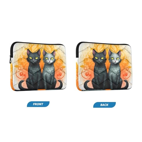 Funda para portátil Two Cats negra y gris 13-14 pulgadas miniatura 2