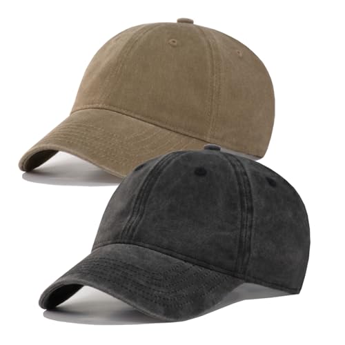 Image of TSSGBL Vintage Cotton Washed Baseball Cap S to XXL Unstructured Low Profile Adjustable Distressed Dad Hat for Men Women