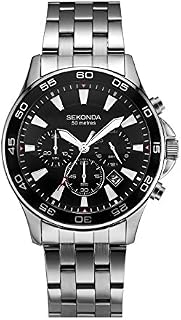 Sekonda Men's Quartz Watch with 44mm Case, Chronograph Display and Stainless Steel Bracelet