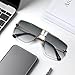 Rimless Oversized Square Sunglasses for Men Trendy Fashion Big Shades Tinted Lens Gold Metal Frameless Glasses UV400 Gray