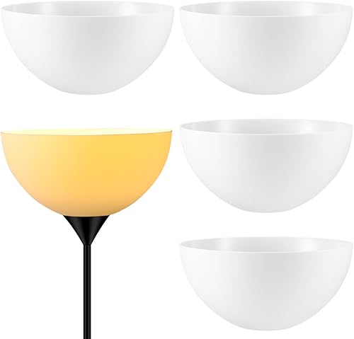 4 piezas de pantalla de lámpara de luz blanca para lámpara de mesa, pantalla de lámpara de cristal, pantalla con forma de tazón, pantalla de lámpara