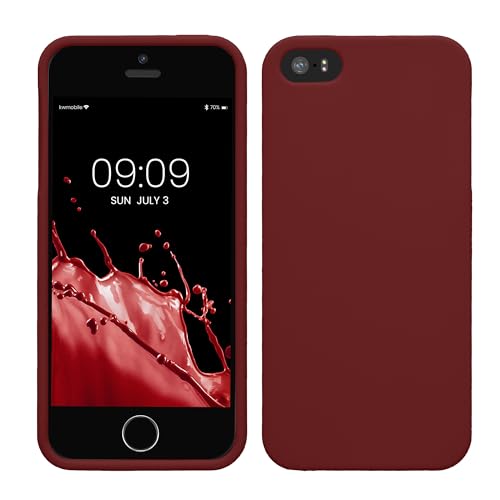 kwmobile Custodia Compatibile con Apple iPhone SE (1.Gen 2016) / iPhone 5 / iPhone 5S Cover - Back Case per Smartphone in Silicone TPU - Protezione Gommata - viola bordeaux