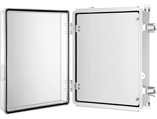 Image of Gratury Junction Box, IP67 Waterproof Plastic Enclosure for Electrical Project, Hinged Grey Cover, Includes Mounting Plate and Wall Bracket