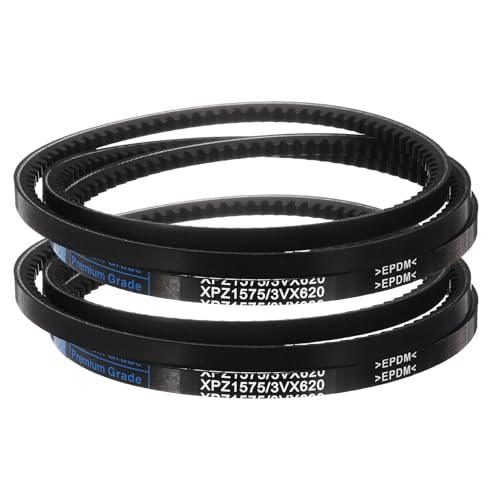 Courroie trapézoïdale crantée 3VX620 industrielle en caoutchouc, lot de 2 pour poulie de moteur
