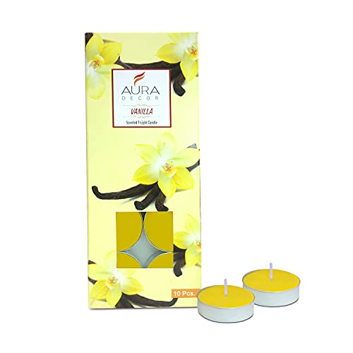 Image of AuraDecor Scented Tealight Candles, Pure Wax 20 Pcs (Vanilla)