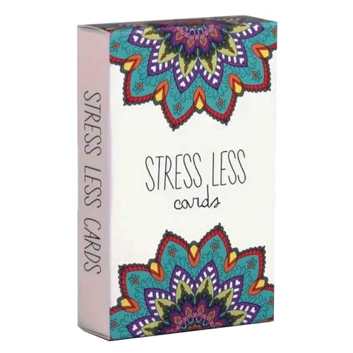 Kartenspiele, The Stress Reduction Card Deck, 50 Achtsamkeitskarten mit Aktionsplänen Entspannung Stressabbau, Frauen Positive Affirmation Karten Angstabbau, Motivierende Geschenke