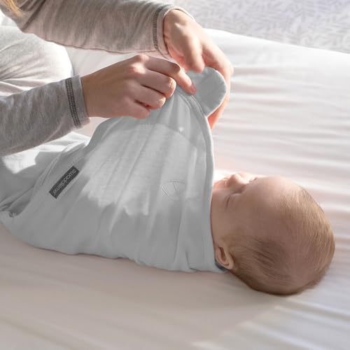 Image of SwaddleMe by Ingenuity All Season Baby Swaddle, 2 Quick Flip Layers to Change from 1.0 to 2.5 TOG, Size 0-3 Months, 7-14 Pounds - Tiny Tiles