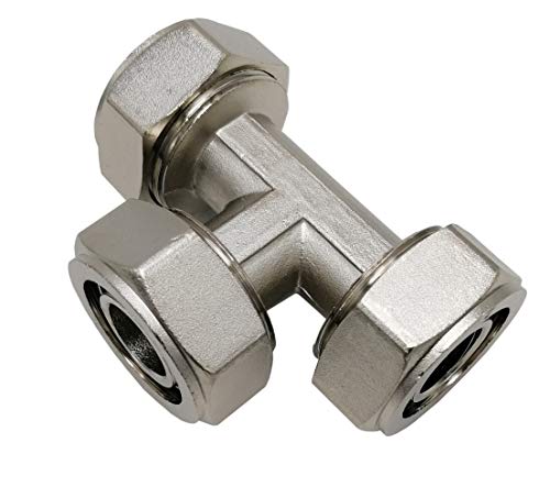 3/4 inch Equal Tee Fitting,Tube Fitting for 3/4 Inch Tubing System, 2 Pack