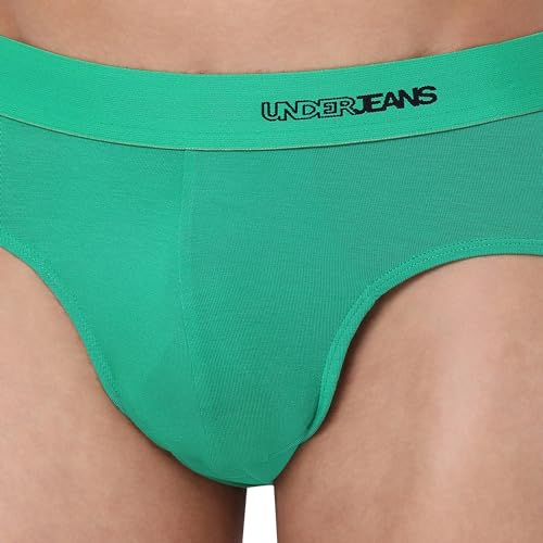 Image of Underjeans Men Premium Mid Grey Cotton Blend Regular Fit Brief