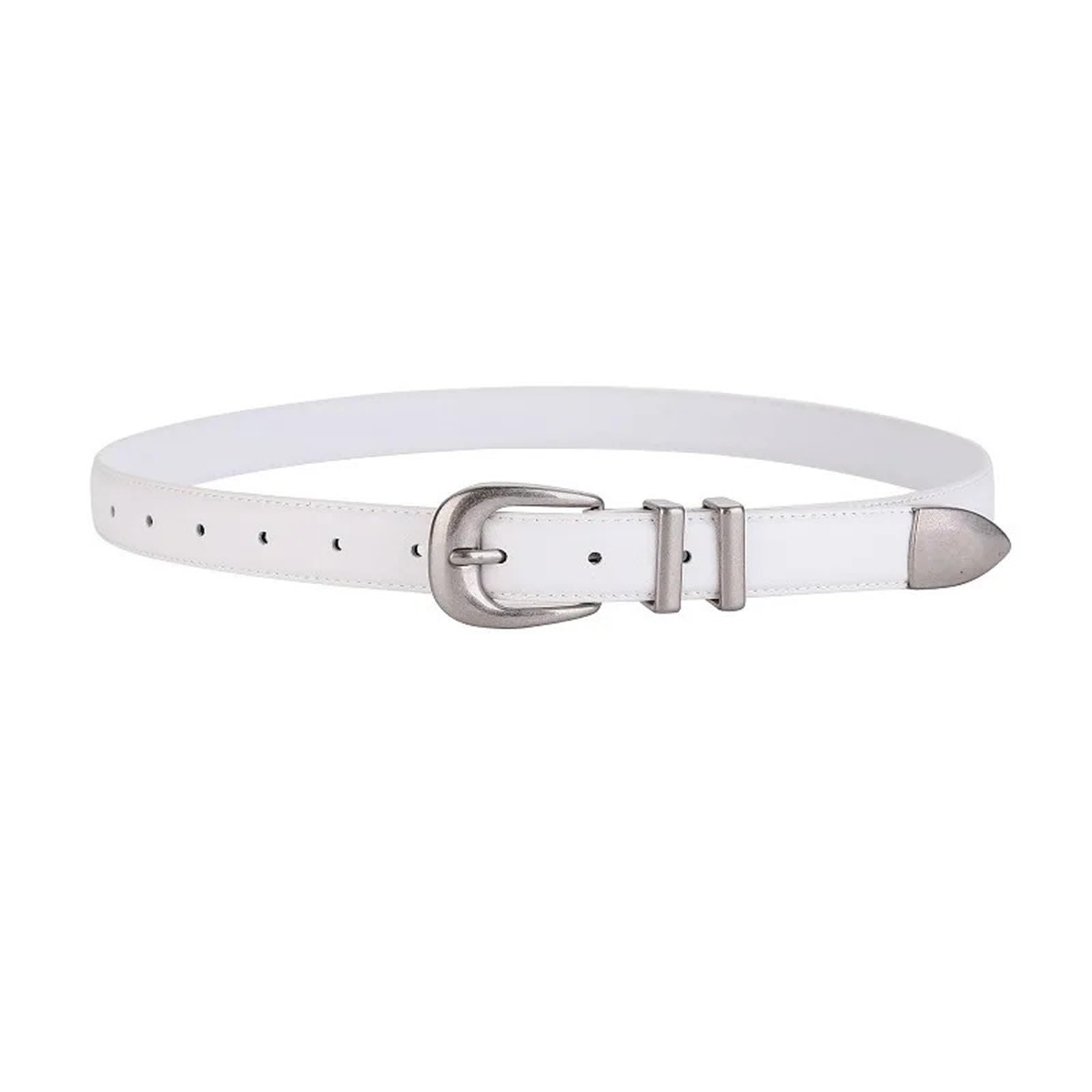 2 pièces ceintures for femmes en cuir véritable de robe boucle argent ceinture mince Vintage Pour Femme