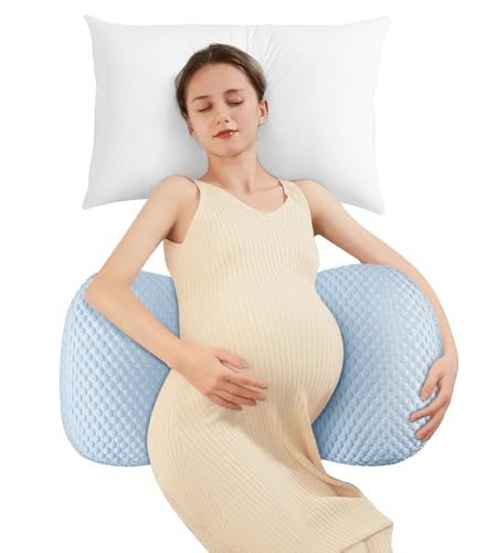 Image of Memory Foam Maternity Pillow for Sleeping, Pregnancy Pillows Support for Back Belly HIPS, Adjustable Travel Wedge Pillow for Pregnant Women, Side Spleeping Pregnant Pillows with Pillowcase