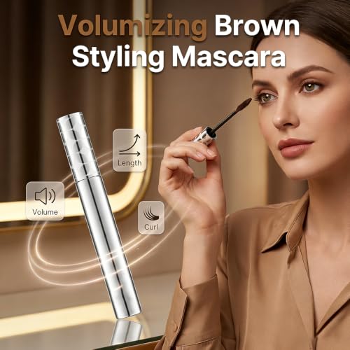Image of Growth Serum Mascara for Older Women 60 Plus, Waterproof Fiber Mascara for Volume and Length, 3D Curling Eyelash Long-lasting, Washable, Smudge-Proof & No Flaking (Brown)