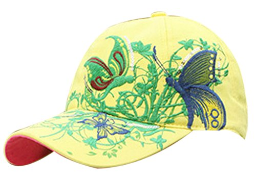 Belsen ragazze farfalla paillettes principessa Cap Baseball Cappelli, Giallo, One Size