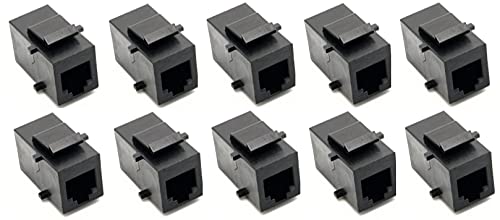 RiteAV Jack Keystone RJ11/RJ12 żeński-żeński 10 sztuk czarny