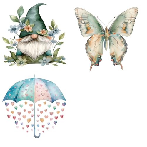 Happy Spring Watercolor Iron On Transfers - Heat Transfer Vinyl Iron On Decals Patches Design - Iron On Stickers T-Shirts Clothing Hats Pillows Backpacks for Women Crafts (P3)