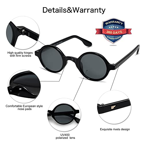 VANLINKER Round Polarized Sunglasses for Men Women Hippie Costume Sun Glasses 90s Circle VL96994