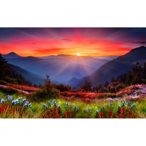 Image of Crysendo 5D Diamond Painting Kit Lake House DIY Wall Decor (Sunset,30X40cm)