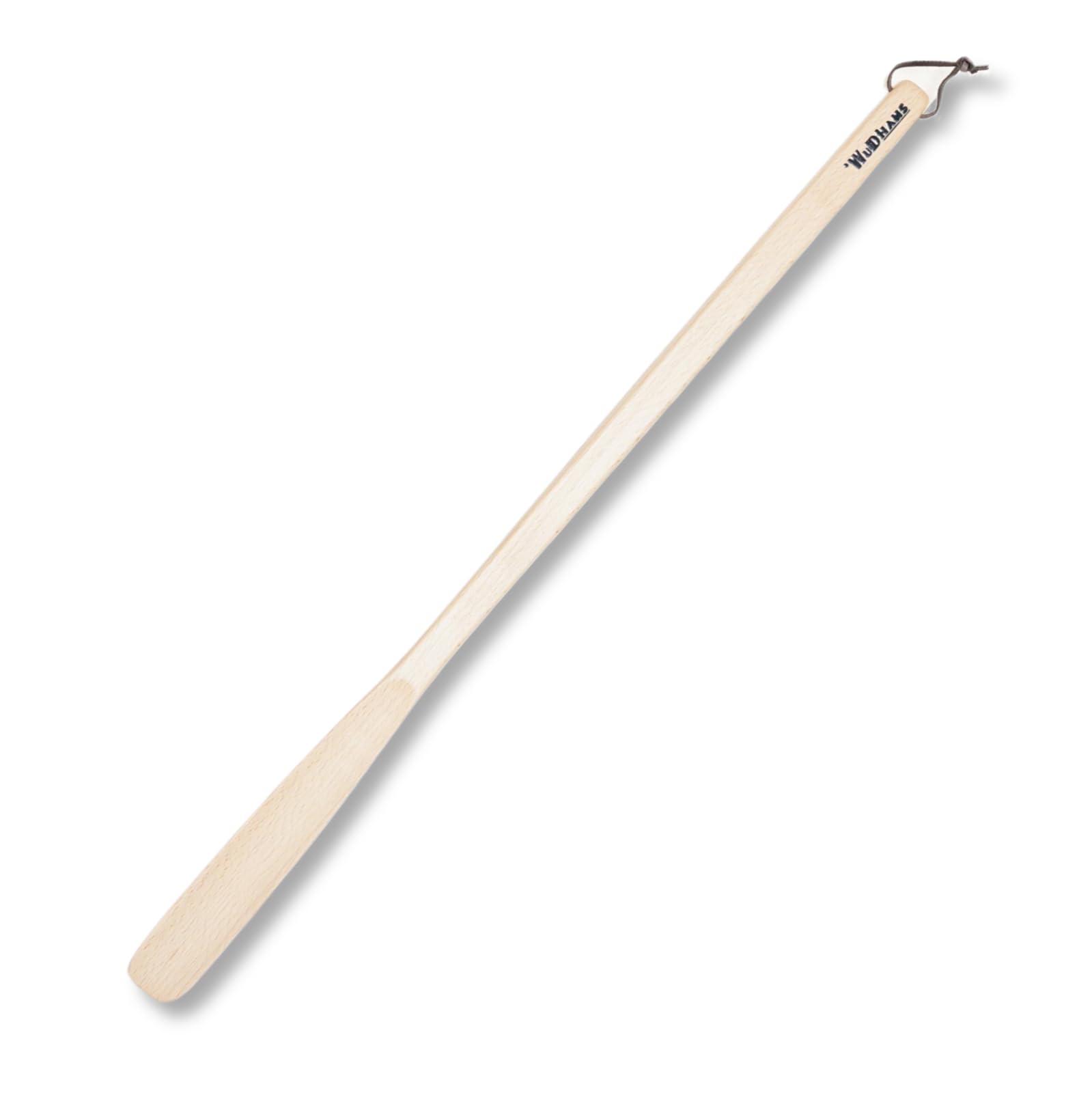 Calzador de madera de mango largo de 70 cm, madera de haya FSC con correa de cuero, cuerno extra largo para hombres, mujeres, ancianos, personas mayores, ayuda para embarazo y discapacidad