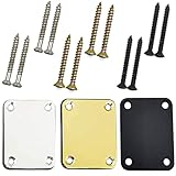 TIHOOD 3PCS Electric Guitar Neck Plate with Crews, Guitar Neck Plate for Replacement Electric Guitar Part