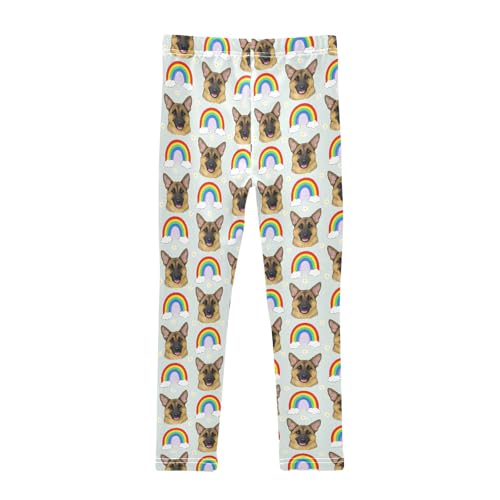 Brown Dogs Daisy Rainbow Girls Leggings Soft Comfortable Athletic Leggings Dancing Pants for 4-10 Years2
