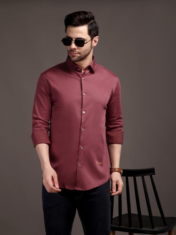 Image of The Stripp & Co Men's Full Sleeve Cotton Solid Shirt | Regular Fit Casual | Soft & Breathable Fabric | Button-Down Collared Formal,& Office Wear | Everyday Shirt | Sizes M to 2XL