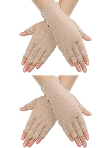 Maxdot Sun Gloves for Women UV Protection Fingerless Non Slip Sunscreen Driving Gloves for Summer Outdoor