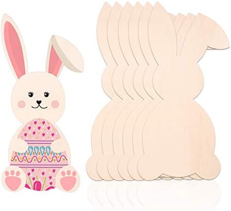 Amazon.com: Jetec 6 Pcs 12 Inch Easter Wooden Bunny Cutouts Large ...