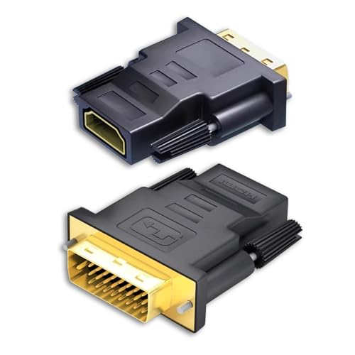 Cyberguys! DVI to HDMI Adapter, 2-Pack – Bi-Directional DVI-D Male to HDMI Female Converter – 4K/30Hz UHD Video Support for Monitor, HDTV, Projector, PC, PS4, Laptop – Gold-Plated Connectors