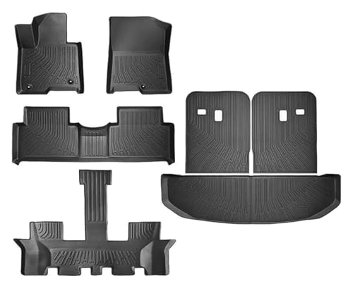 Tapis de sol et coffre Kia Sorento Hybride 2021-2025 en TPE tout temps pour version 6 places