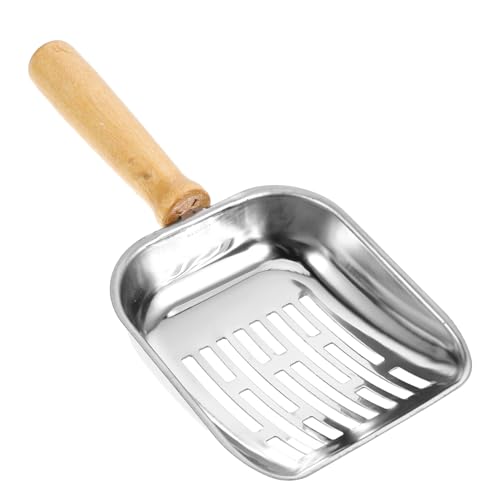 SUPVOX Scoop with Holder Sifting Cat Litter Box Tool Metal Cat Scooper Stainless Steel for Pet
