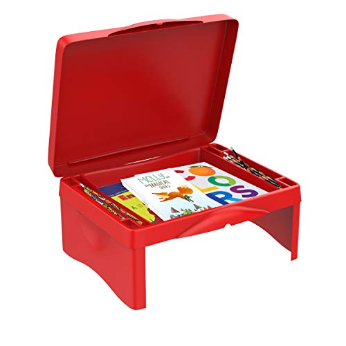Hey! Play! Lap Desk for Kids-Folding Collapsible Portable Table with Storage for Paper, Pencils, Books-Kids Activity Tray for Writing, Crafts, Art